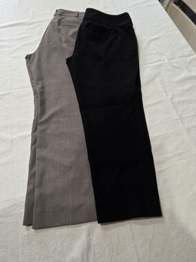 Worthington Black and Gray Straight-Leg Trousers Duo